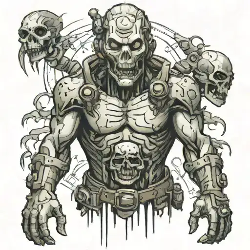 fallout 4 ghoul surrounded tattoo design idea