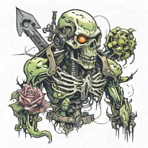 fallout 4 ghoul surrounded tattoo design idea