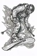 skier carving tattoo design idea