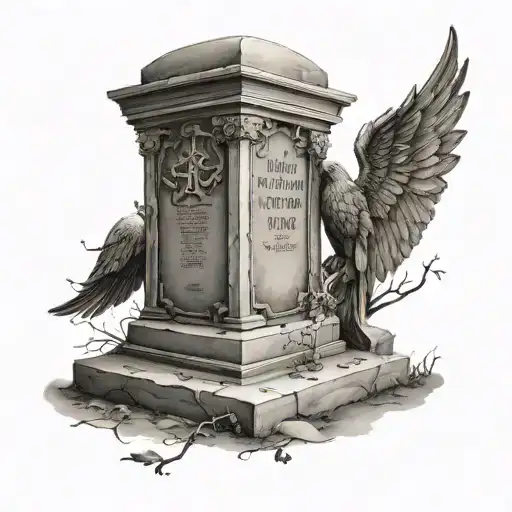 angle tombstone  tattoo design idea