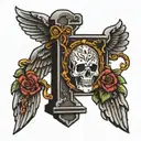 angle tombstone  tattoo design idea