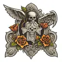 angle tombstone  tattoo design idea