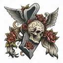 angle tombstone  tattoo design idea