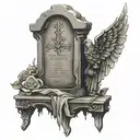 angle tombstone  tattoo design idea
