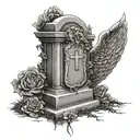 angle tombstone  tattoo design idea
