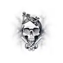 Skull and crossbones tattoo design idea