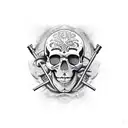 Skull and crossbones tattoo design idea
