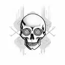 Skull and crossbones tattoo design idea