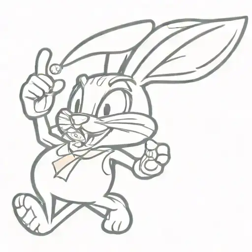 bugs bunny with money tattoo design idea