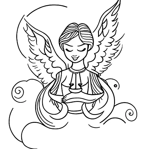 Mother daughter Angel tattoo tattoo design idea