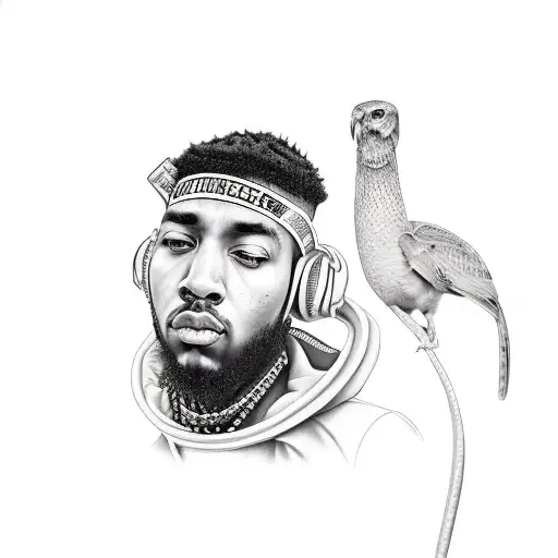 rapper with money on expensive car los angeles tattoo design idea