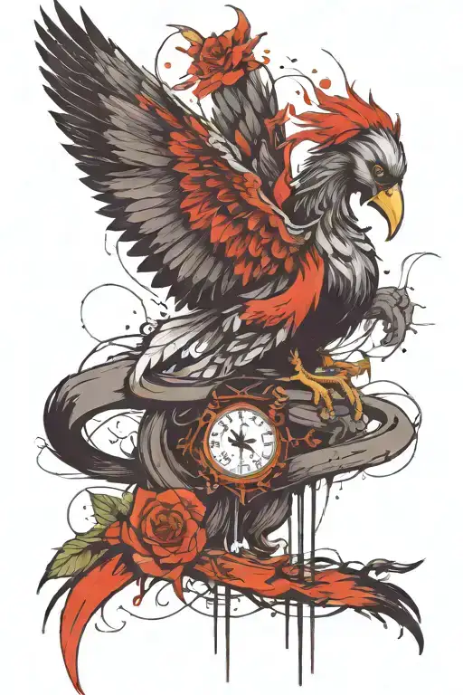 phœnix rebirth after herpes and diabetes type 1 tattoo design idea