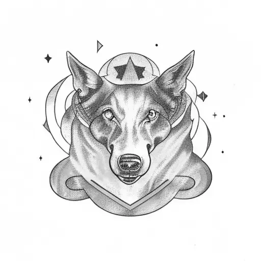 A vintage car driving through an aurora borealis tattoo design idea