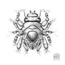 Dung beetle (Oxysternon conspicillatum) and the Fibonacci sequence  tattoo design idea