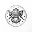 Dung beetle (Oxysternon conspicillatum) and the Fibonacci sequence  tattoo design idea