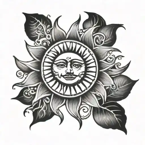 sun, loss tattoo design idea