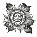 sun, loss tattoo design idea