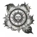 sun, loss tattoo design idea