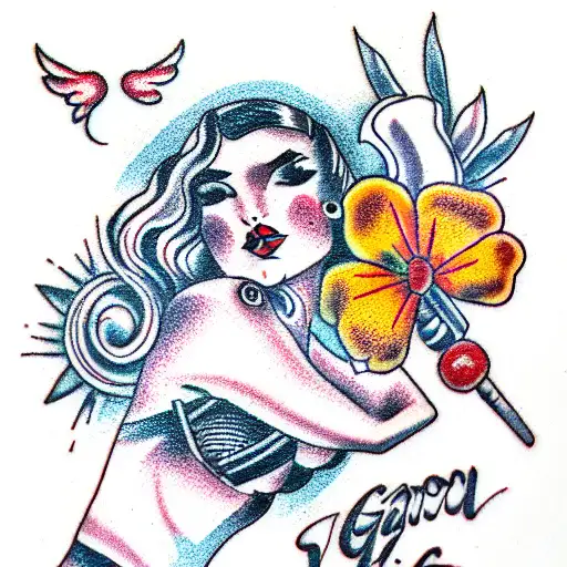 girl with joint tattoo design idea