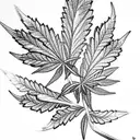 cannabis buds leafs  tattoo design idea
