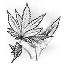 cannabis buds leafs  tattoo design idea