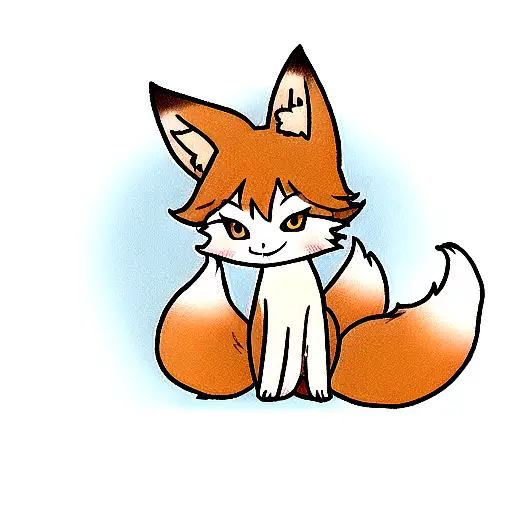 two fox tattoo design idea
