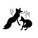 two fox tattoo design idea