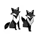 two fox tattoo design idea