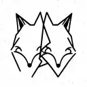 two fox tattoo design idea