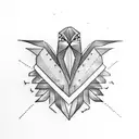 phoenix with a small origami crane  tattoo design idea