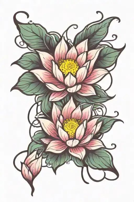 Spinal tattoo: Lotus tattoo design idea