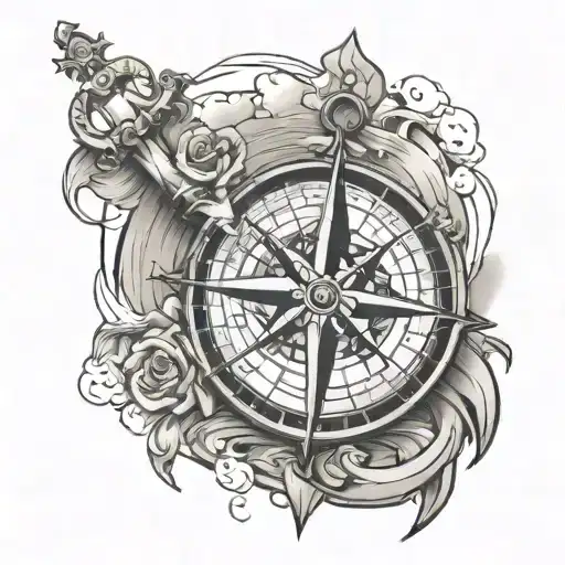 COMPASS ANCHOR IN MY STORM tattoo design idea