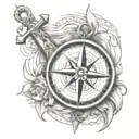 COMPASS ANCHOR IN MY STORM tattoo design idea