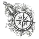 COMPASS ANCHOR IN MY STORM tattoo design idea