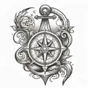 COMPASS ANCHOR IN MY STORM tattoo design idea