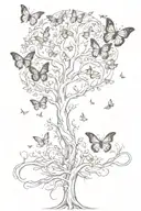 tree of life/ butterflies flying tattoo design idea