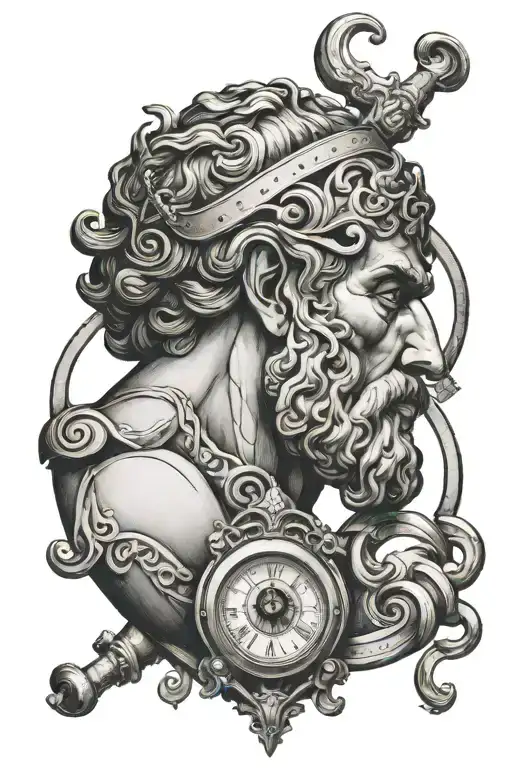 Greek god Atlas and the heart shaped lock tattoo design idea