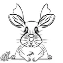 continuous line tattoo with two rabbits and two guinea pigs. tattoo design idea