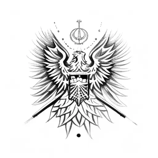 Polish eagle with a microphone tattoo design idea