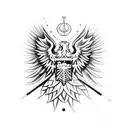 Polish eagle with a microphone tattoo design idea