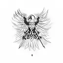 Polish eagle with a microphone tattoo design idea