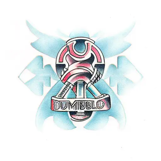 dumbbell tattoo design idea