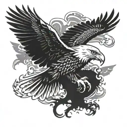 Eagle representing american patriotism  tattoo design idea