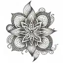An intricate Unalome design incorporating elements of sobriety and strength tattoo design idea