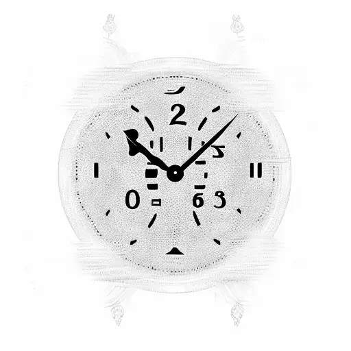 day and time digital clock showing Sunday 10:09 in roman numbers tattoo design idea