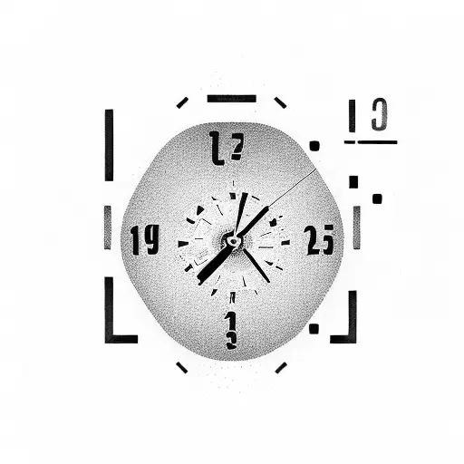 digital clock showing Sunday 10:09 in roman numbers tattoo design idea