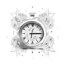 day and time digital clock showing Sunday 10:09 in roman numbers tattoo design idea