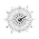 digital clock showing Sunday 10:09 in roman numbers tattoo design idea