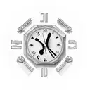 digital clock showing Sunday 10:09 in roman numbers tattoo design idea