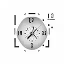 digital clock showing Sunday 10:09 in roman numbers tattoo design idea